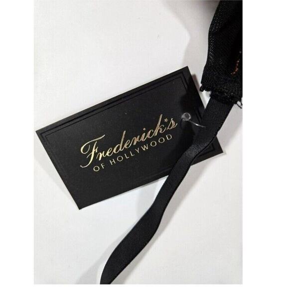 Fredericks of Hollywood Size 16 Bra Lux Lace OrangeSatin Shelf Open Cup Sexy NEW - Picture 2 of 2